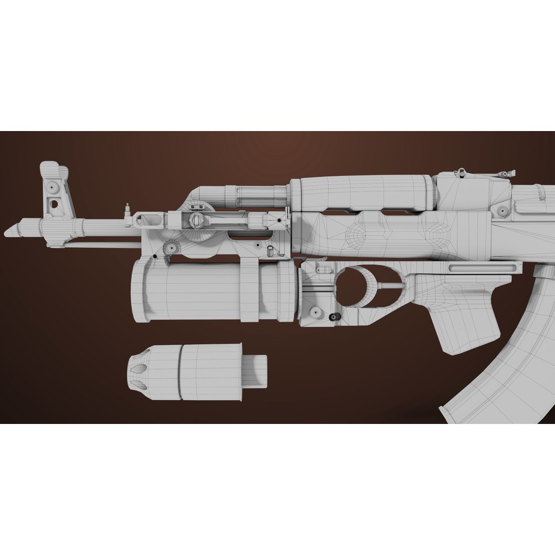 Light Machine Gun 3D Model – Low Poly PBR Game Asset, FBX/Blender - View 78
