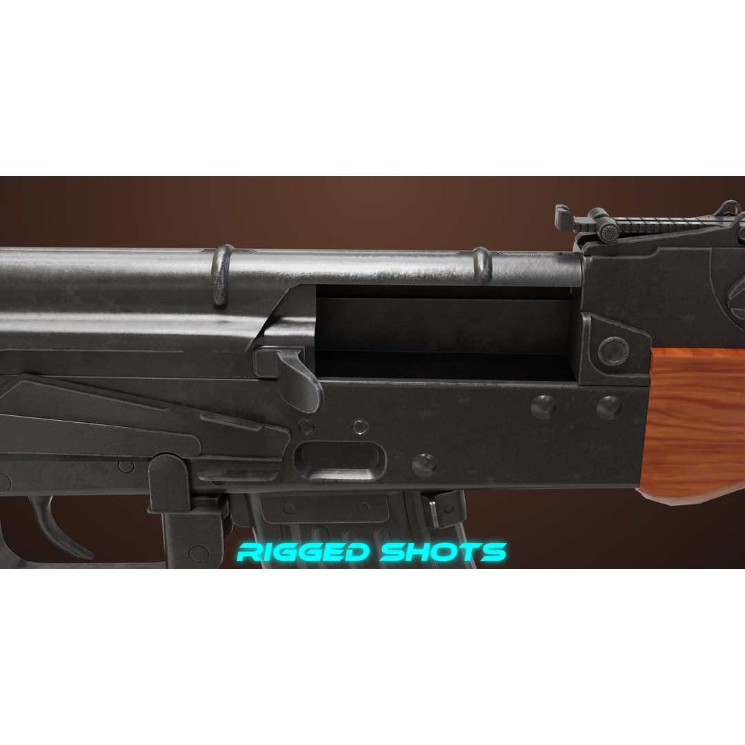 Light Machine Gun 3D Model – Low Poly PBR Game Asset, FBX/Blender - View 8
