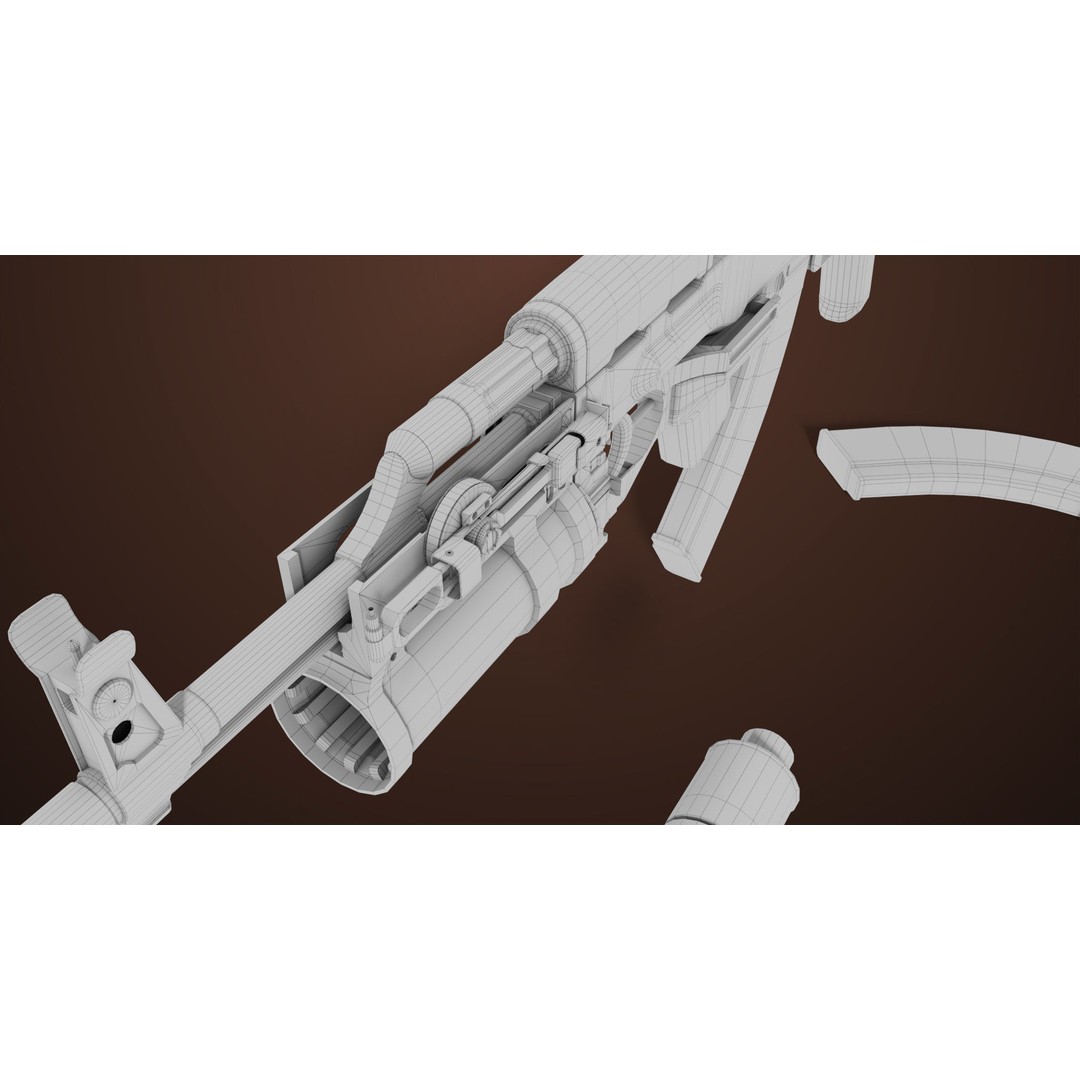 Light Machine Gun 3D Model – Low Poly PBR Game Asset, FBX/Blender - View 80
