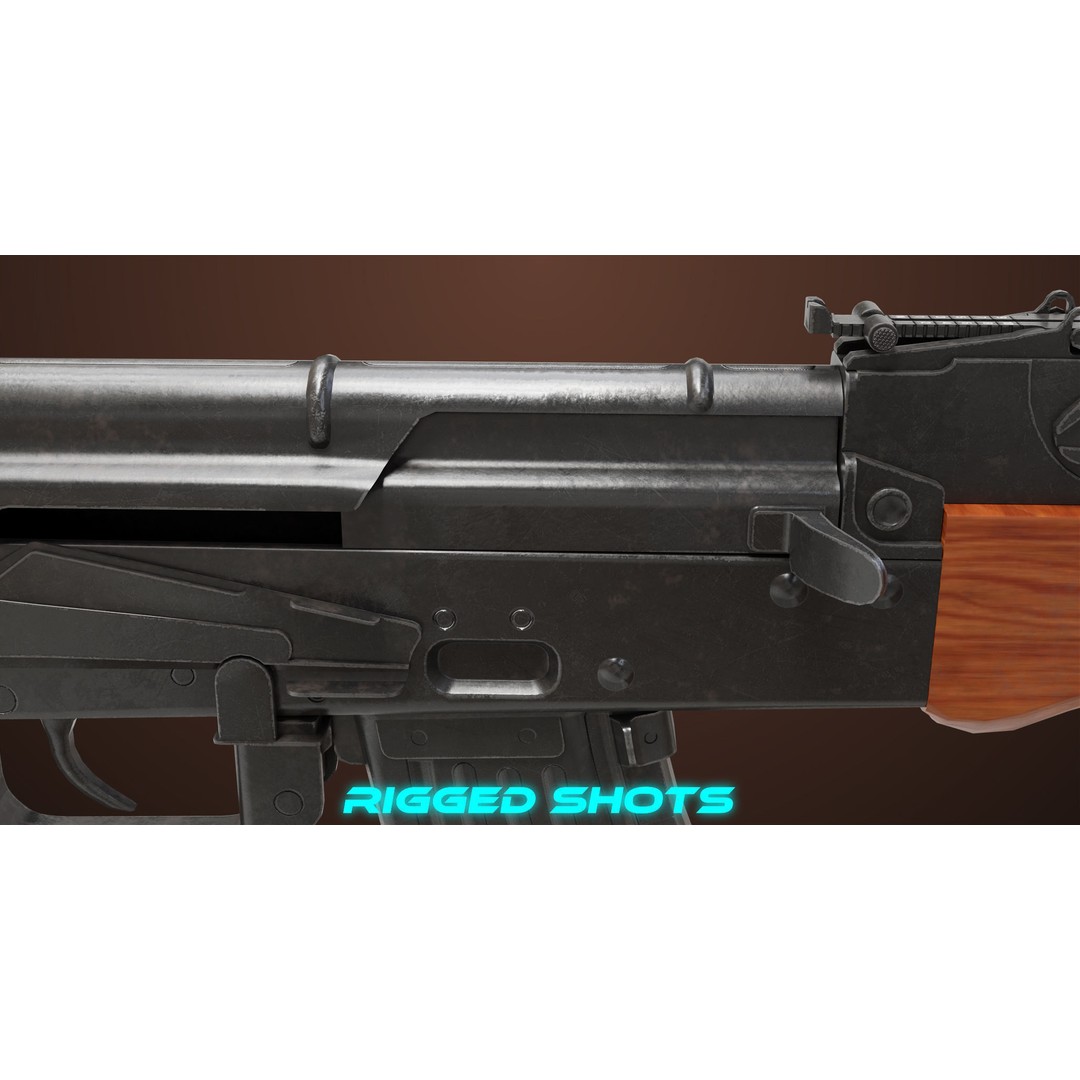Light Machine Gun 3D Model – Low Poly PBR Game Asset, FBX/Blender - View 9