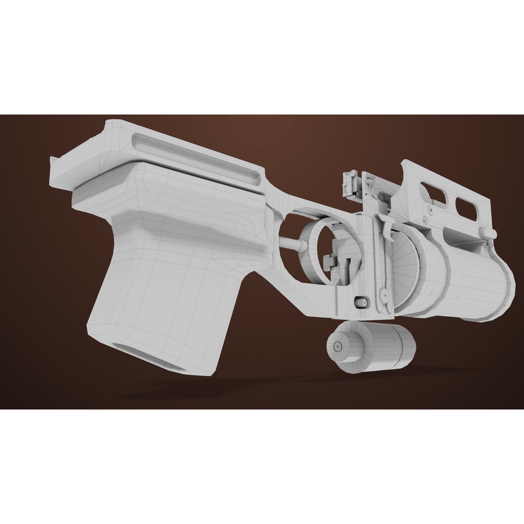 Light Machine Gun 3D Model – Low Poly PBR Game Asset, FBX/Blender - View 92