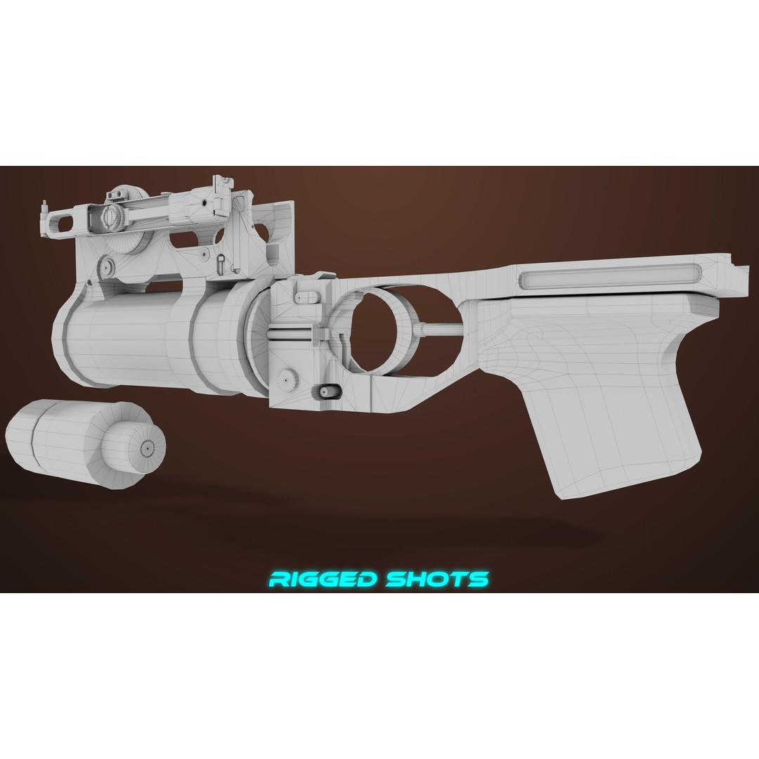 Light Machine Gun 3D Model – Low Poly PBR Game Asset, FBX/Blender - View 95