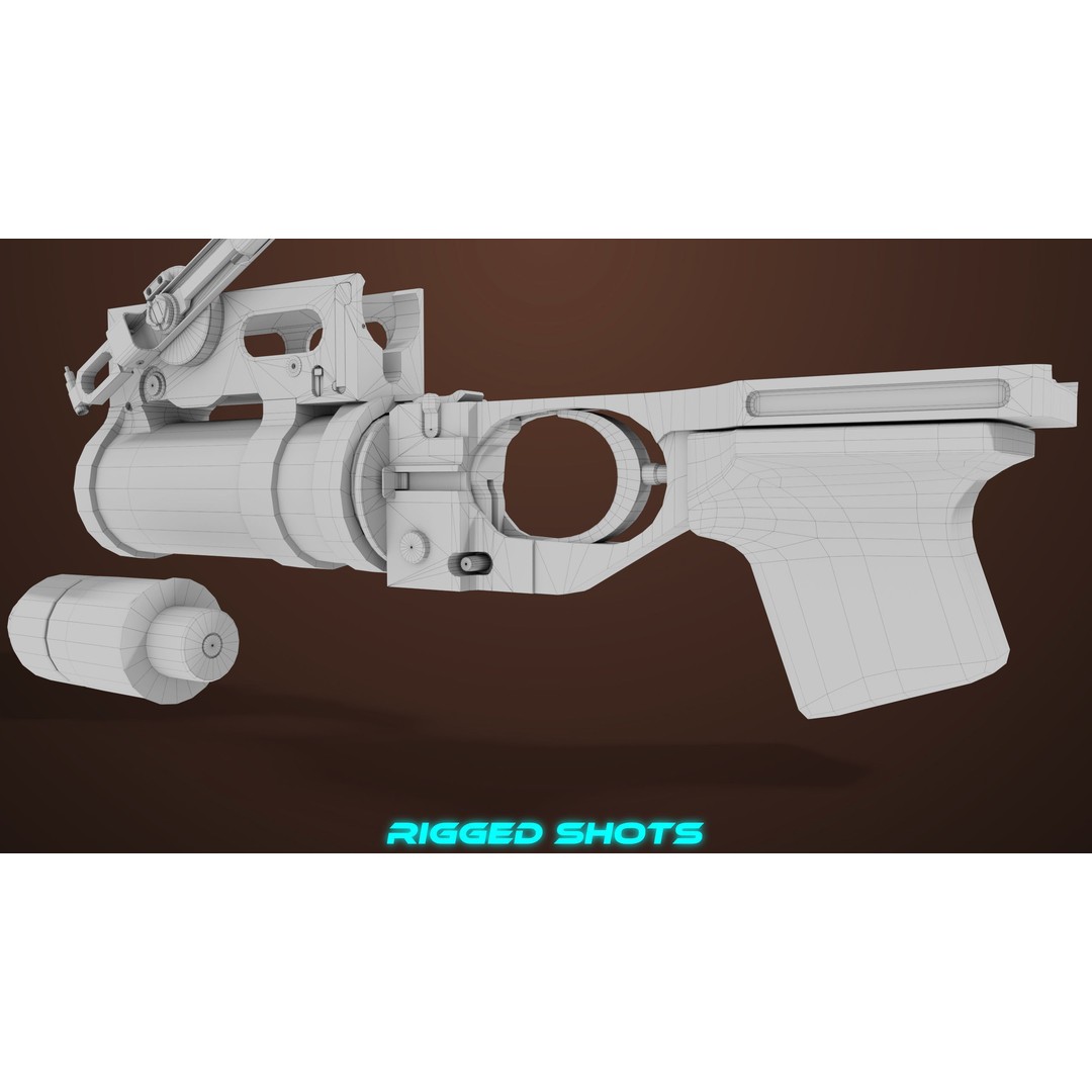 Light Machine Gun 3D Model – Low Poly PBR Game Asset, FBX/Blender - View 96