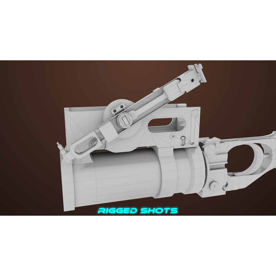 Light Machine Gun 3D Model – Low Poly PBR Game Asset, FBX/Blender - View 99