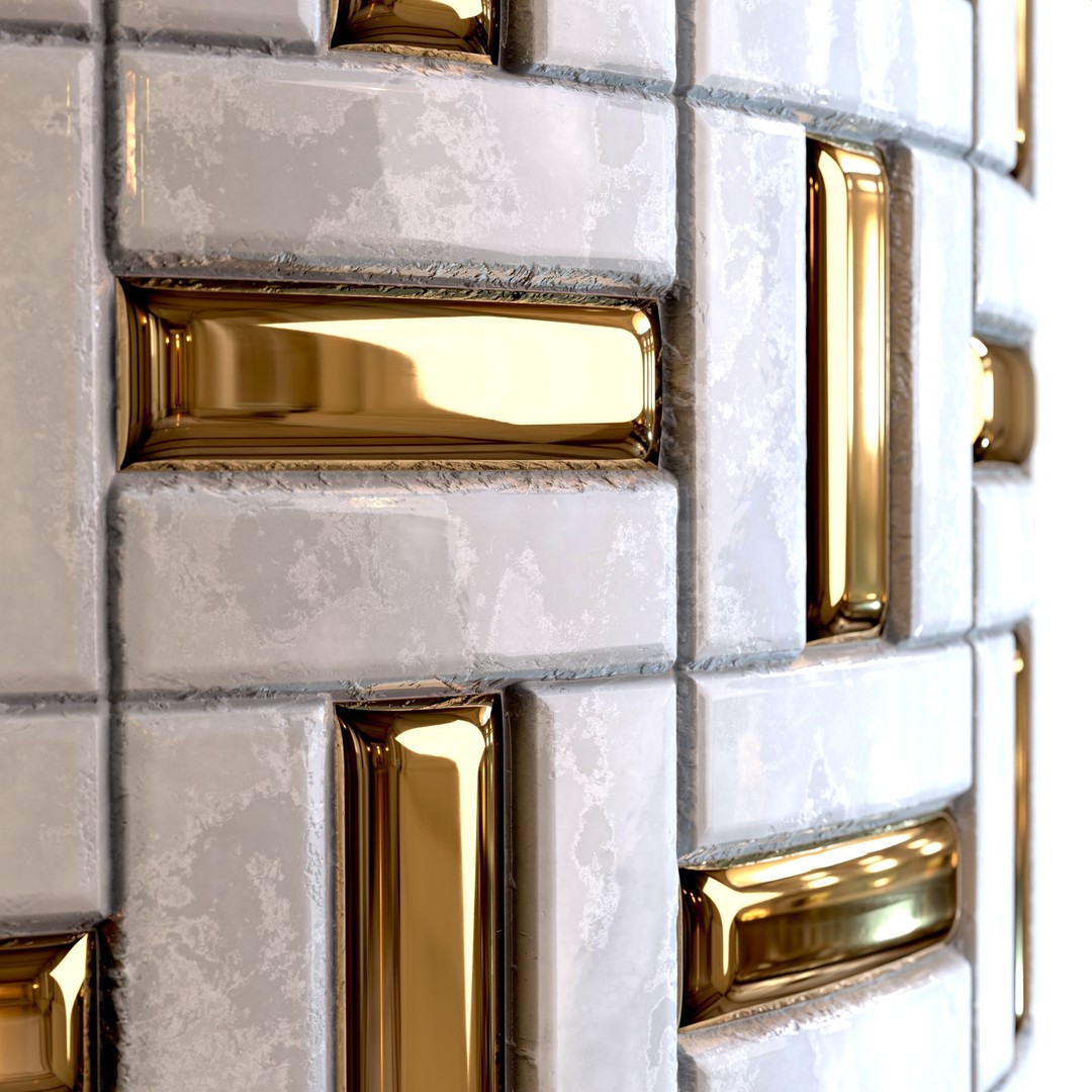 Steel and Marble Tile 3D Model – PBR Textures, 4 Colors, OBJ - View 10