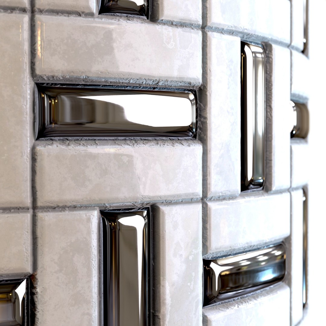 Steel and Marble Tile 3D Model – PBR Textures, 4 Colors, OBJ - View 11