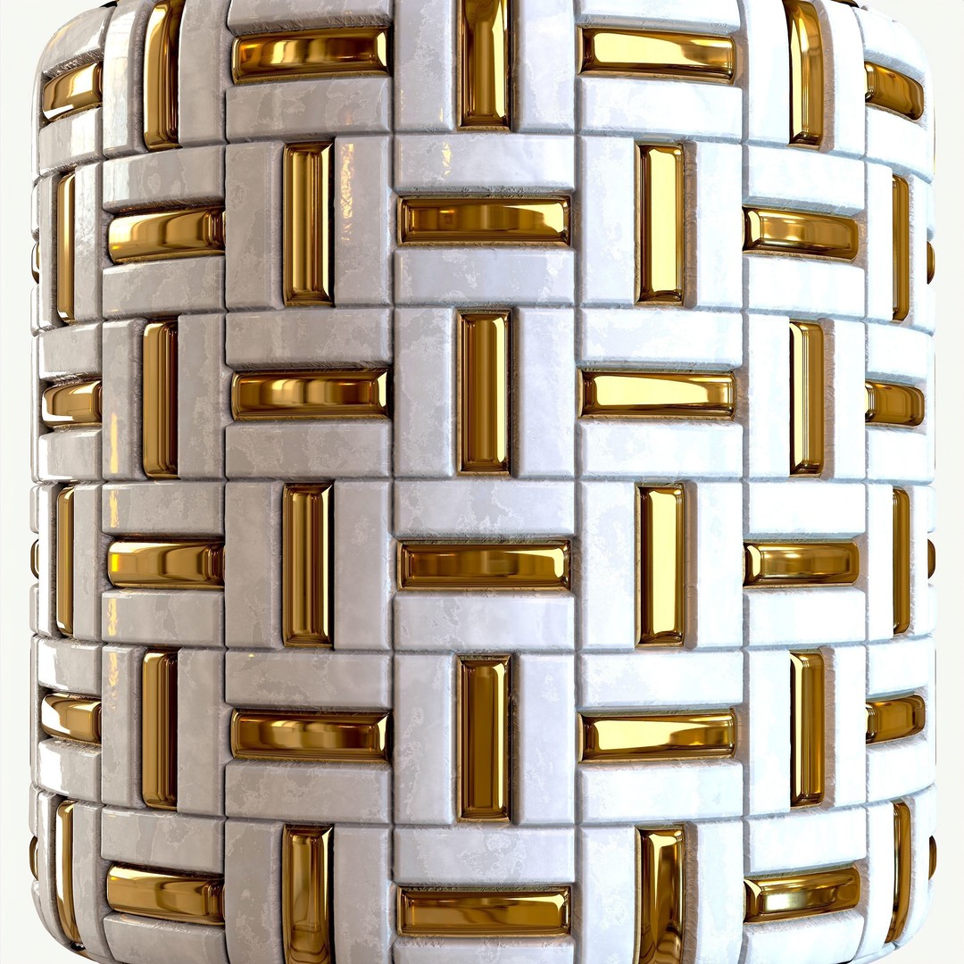 Steel and Marble Tile 3D Model – PBR Textures, 4 Colors, OBJ - View 9