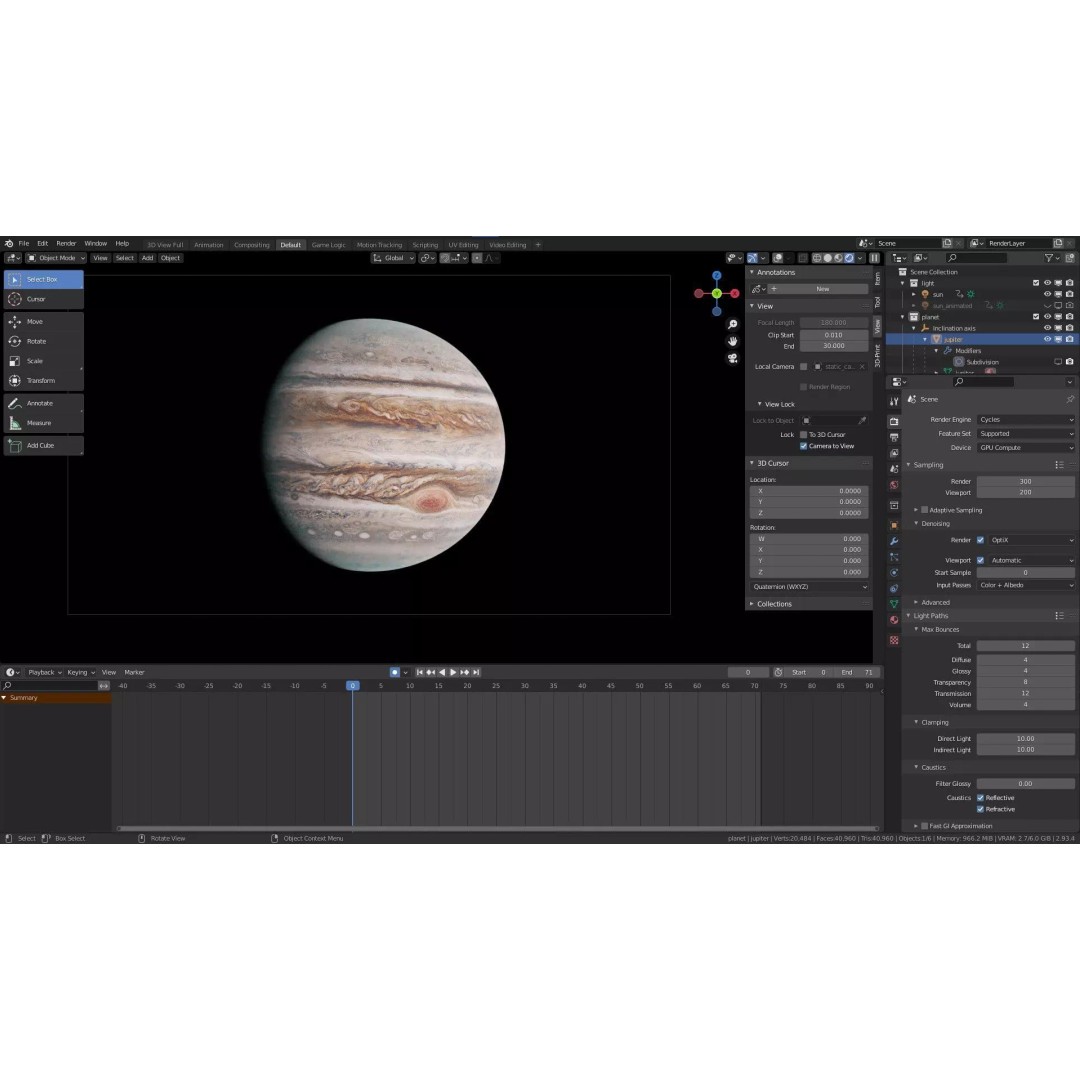 Jupiter 3D Model – Photorealistic Low Poly with 16K Textures, Blender & Unity - View 34