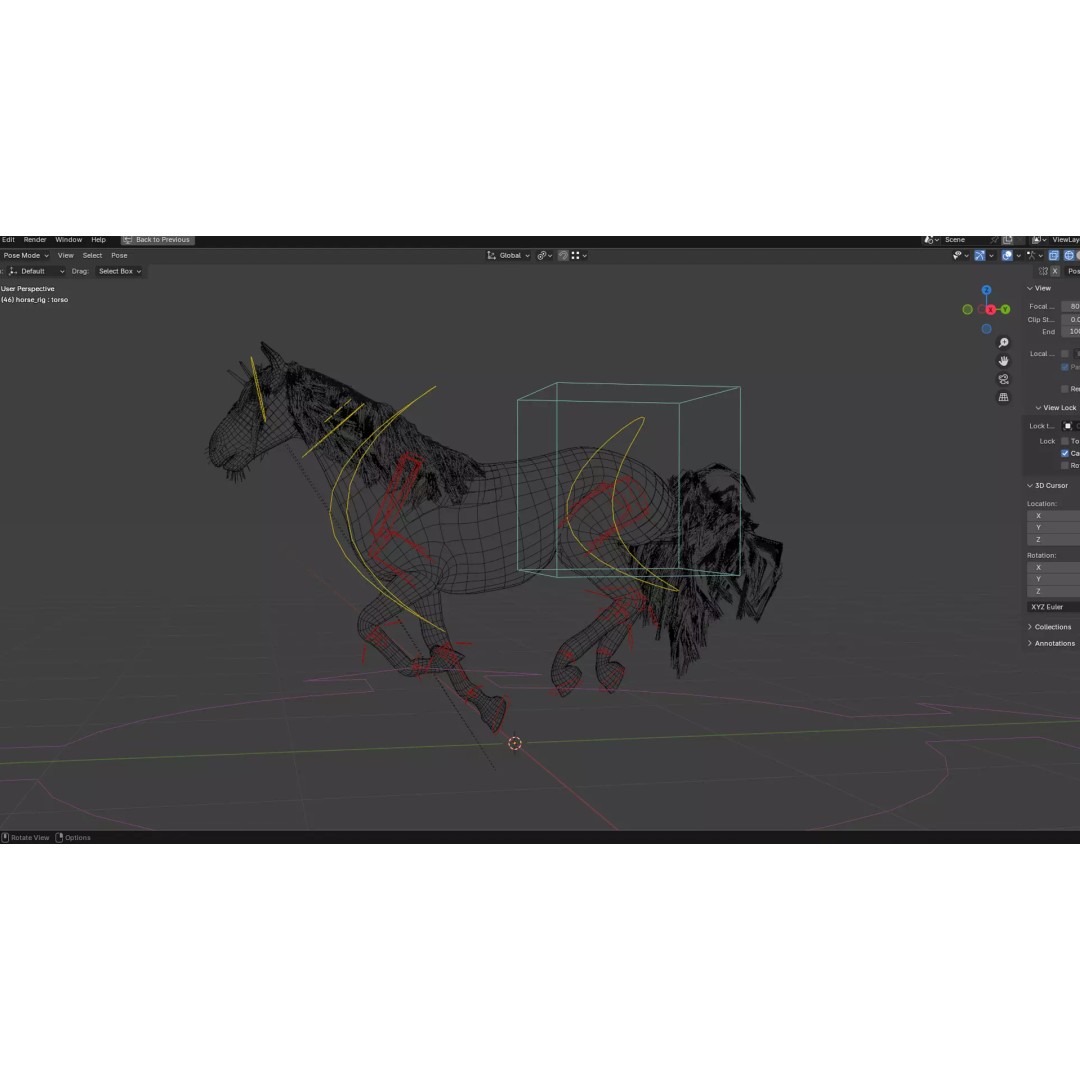White Horse 3D Model – Rigged Animated Character, FBX - View 13