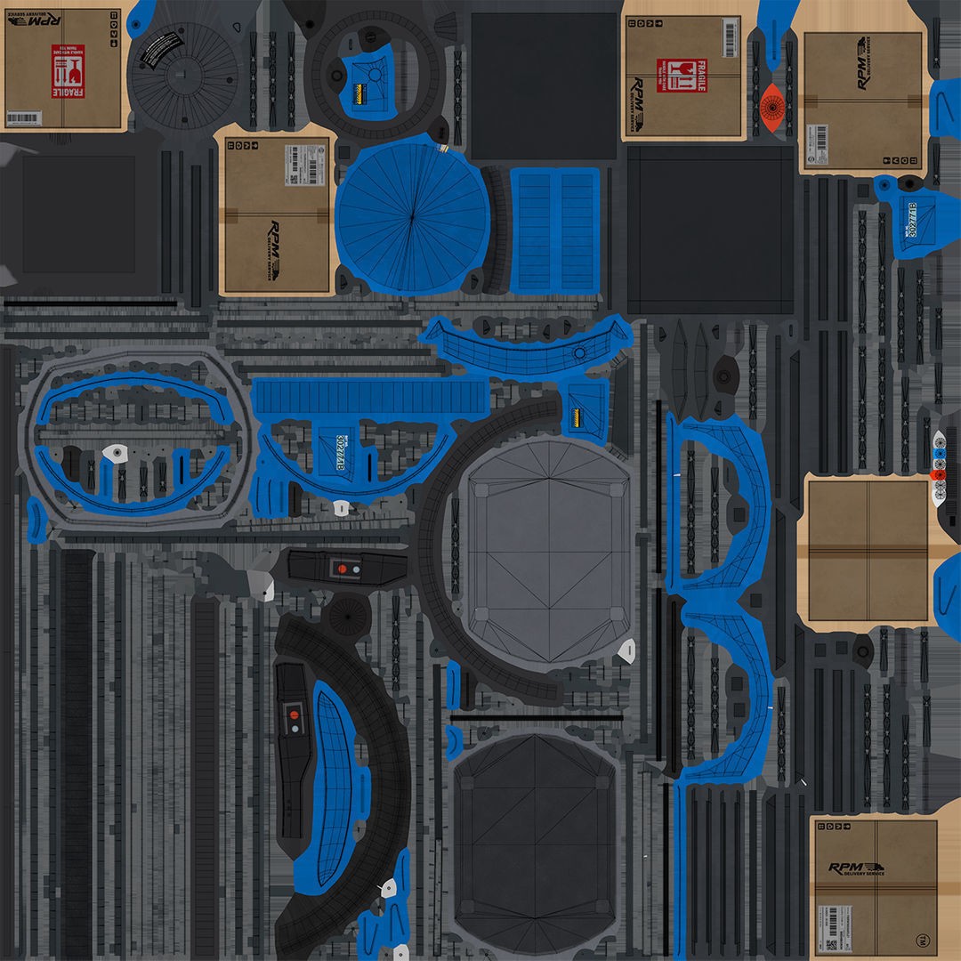 Warehouse Robot 3D Model – Low Poly Rigged Asset, FBX, PBR