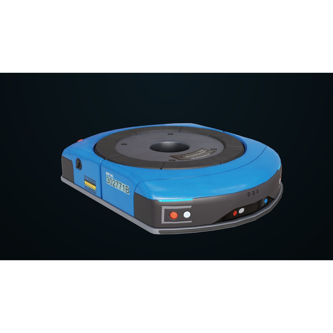 Warehouse Robot 3D Model – Low Poly Rigged Asset, FBX, PBR - View 12