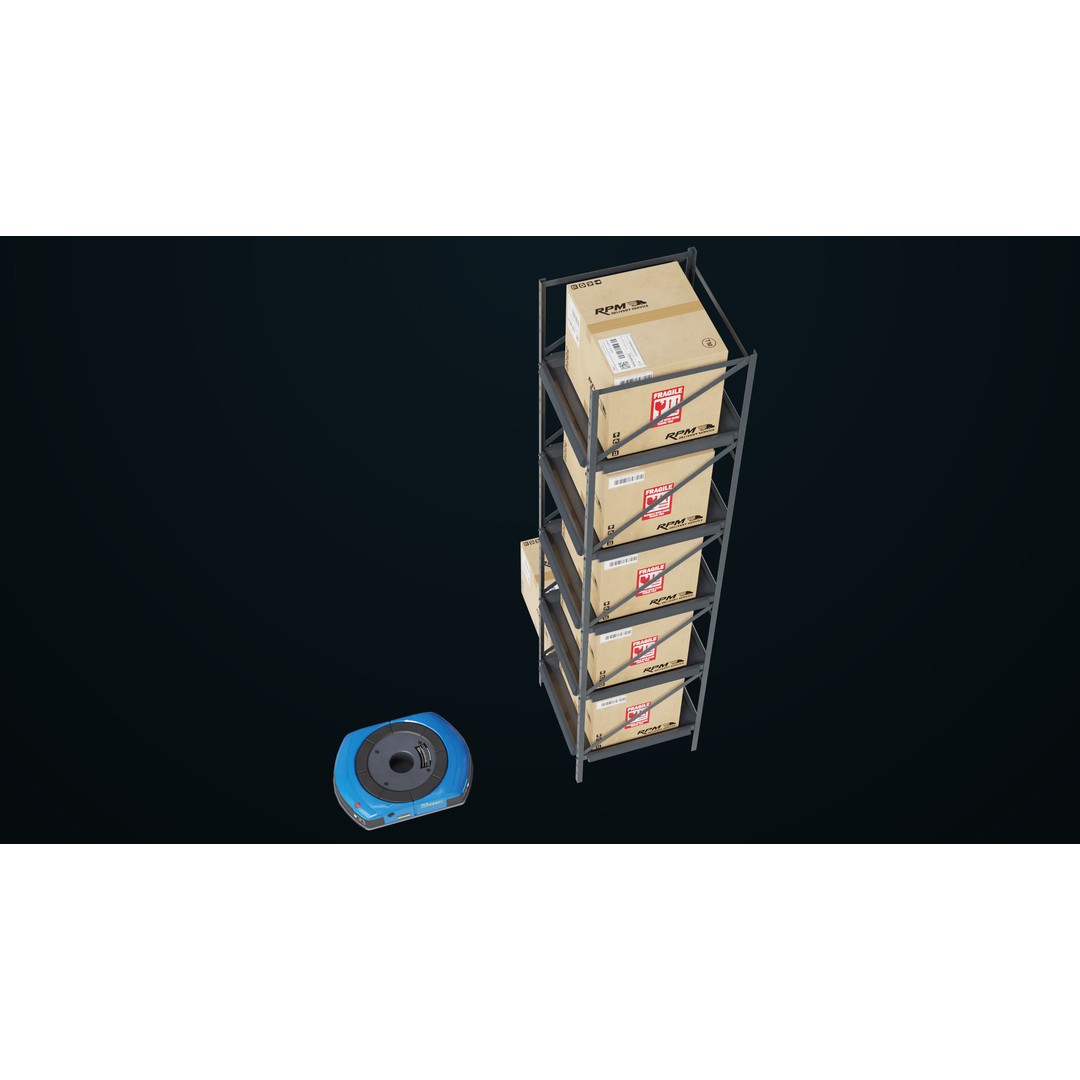 Warehouse Robot 3D Model – Low Poly Rigged Asset, FBX, PBR - View 23