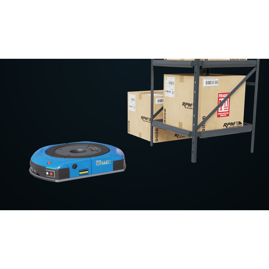 Warehouse Robot 3D Model – Low Poly Rigged Asset, FBX, PBR - View 26