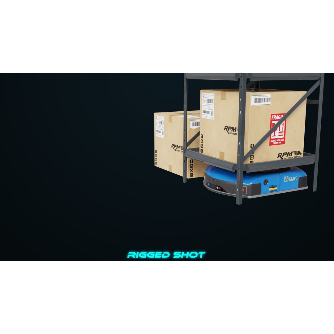Warehouse Robot 3D Model – Low Poly Rigged Asset, FBX, PBR - View 27