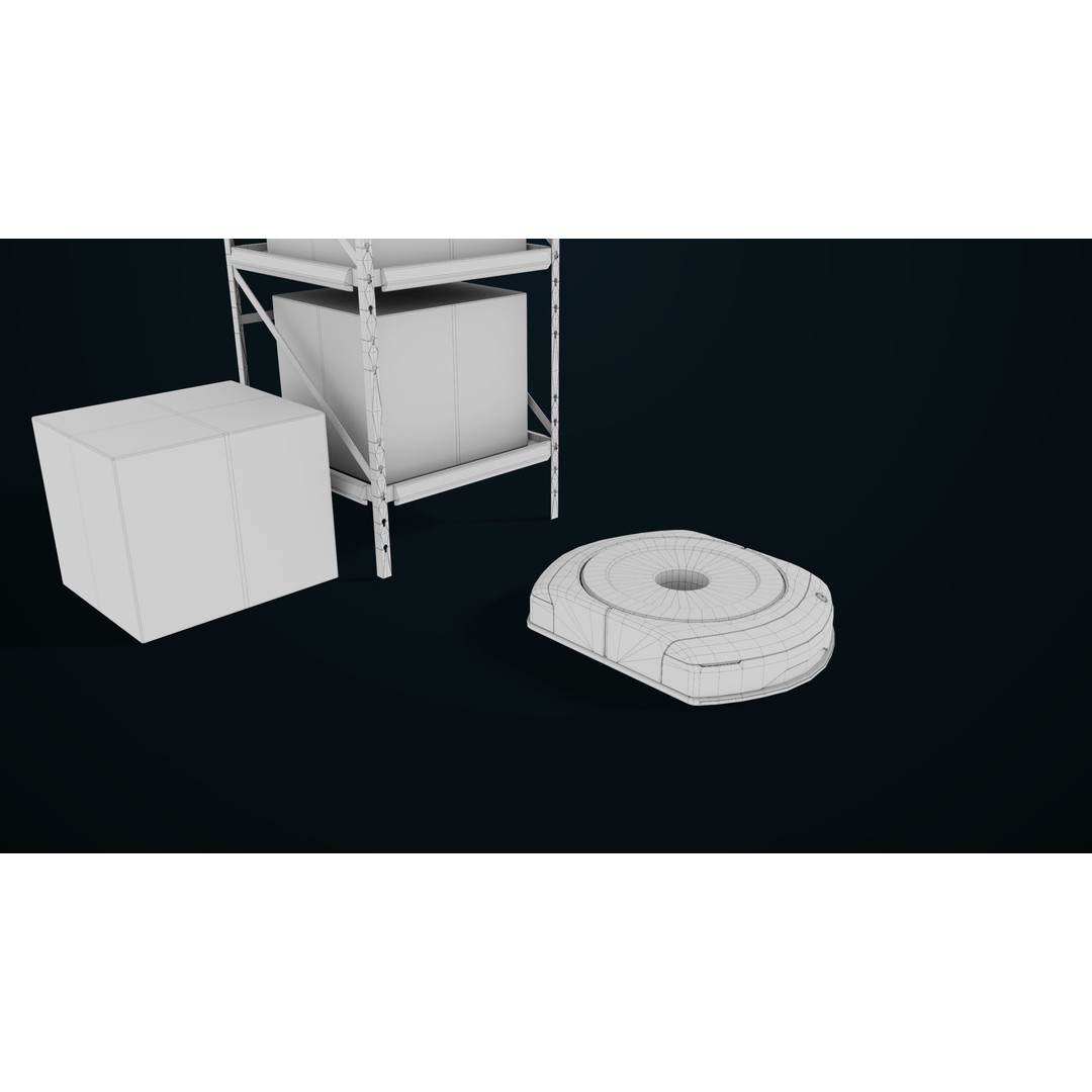 Warehouse Robot 3D Model – Low Poly Rigged Asset, FBX, PBR - View 30