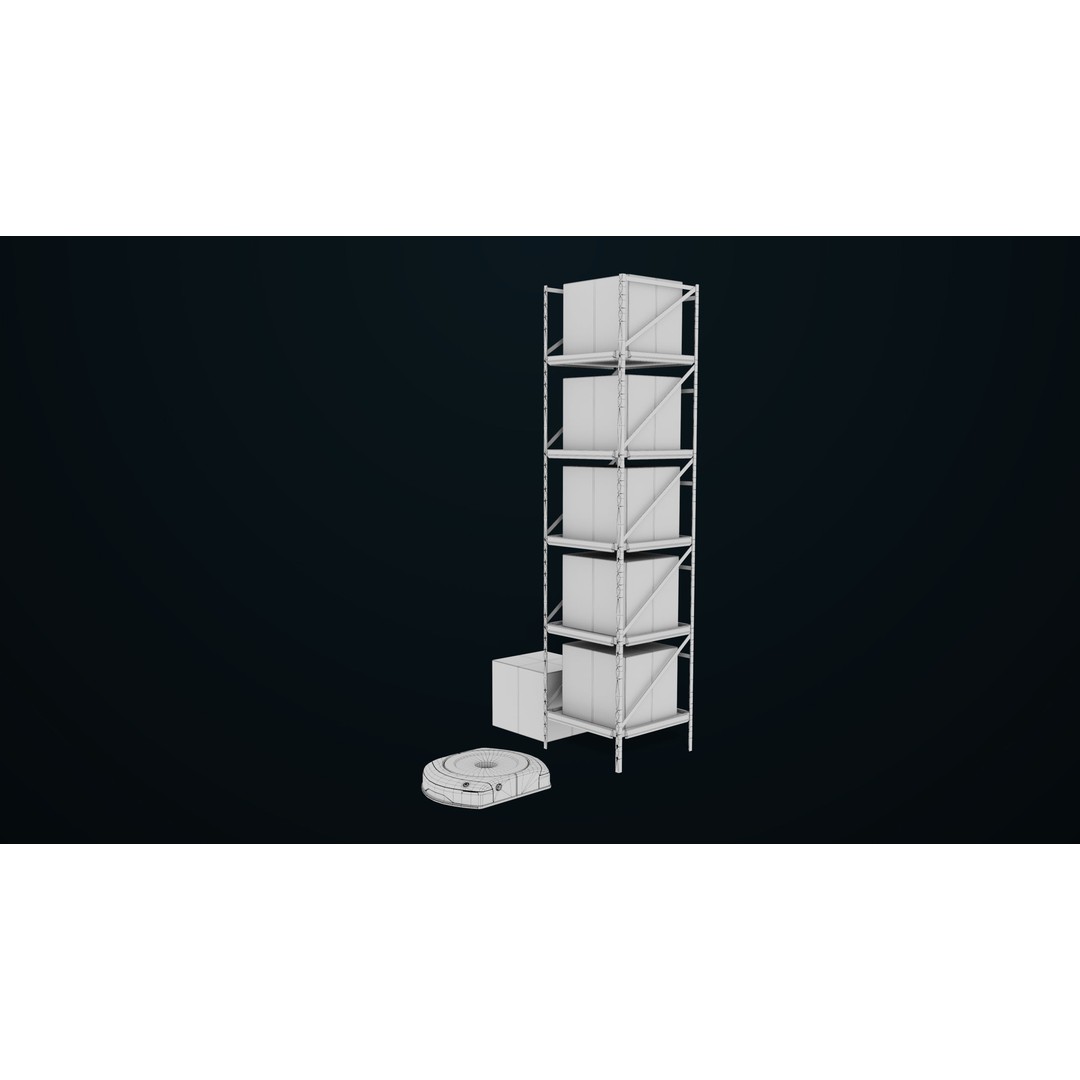 Warehouse Robot 3D Model – Low Poly Rigged Asset, FBX, PBR - View 33
