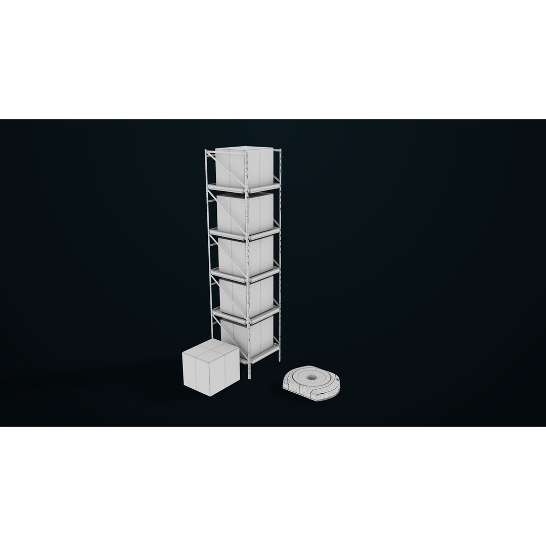 Warehouse Robot 3D Model – Low Poly Rigged Asset, FBX, PBR - View 34