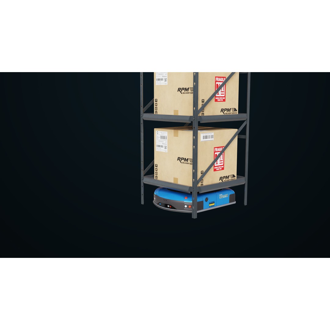 Warehouse Robot 3D Model – Low Poly Rigged Asset, FBX, PBR - View 4