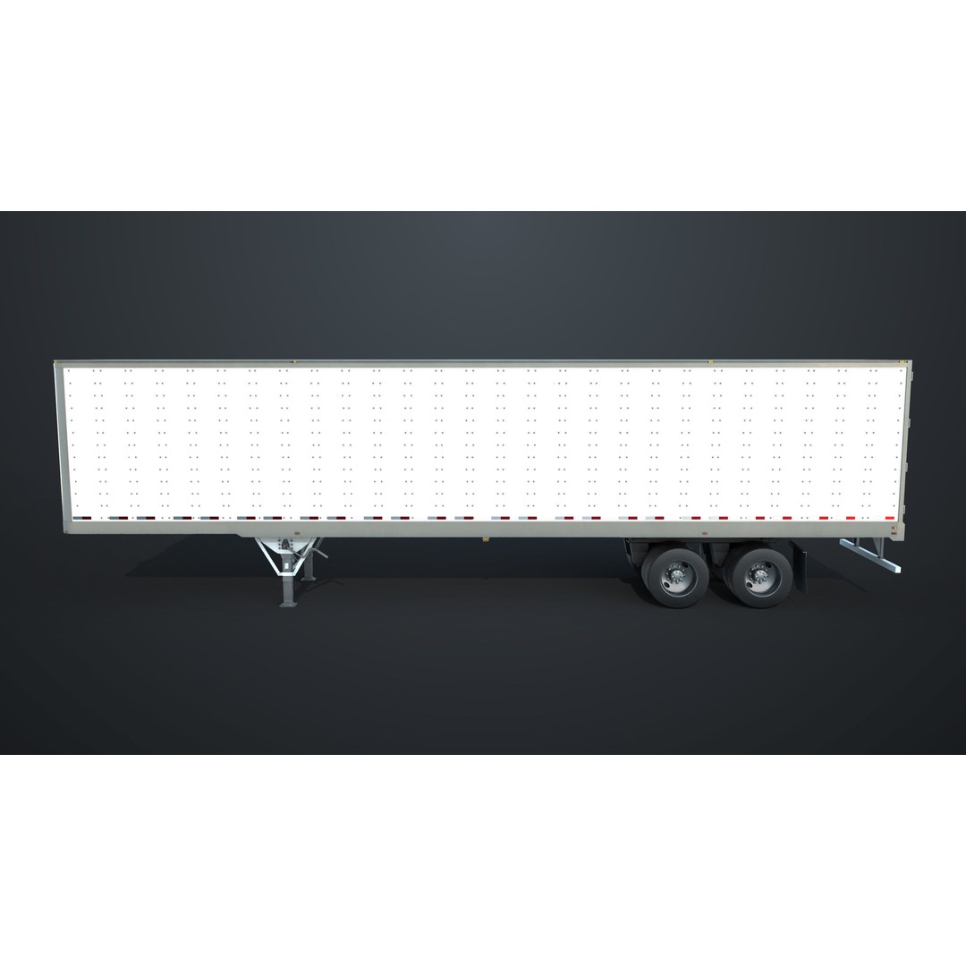 Semi Trailer 3D Model – Low Poly PBR Asset for Games, FBX - View 3