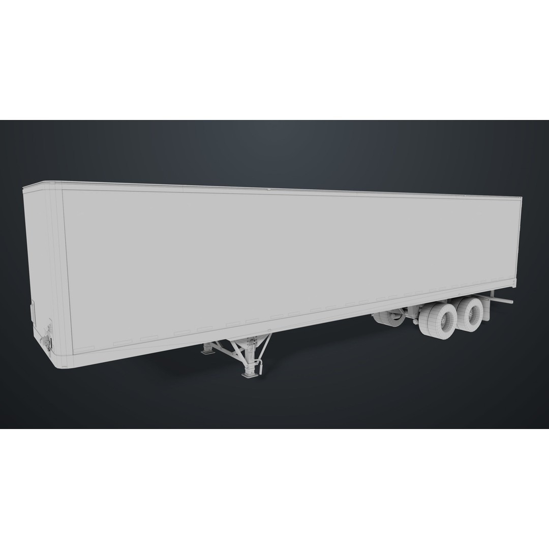 Semi Trailer 3D Model – Low Poly PBR Asset for Games, FBX - View 32