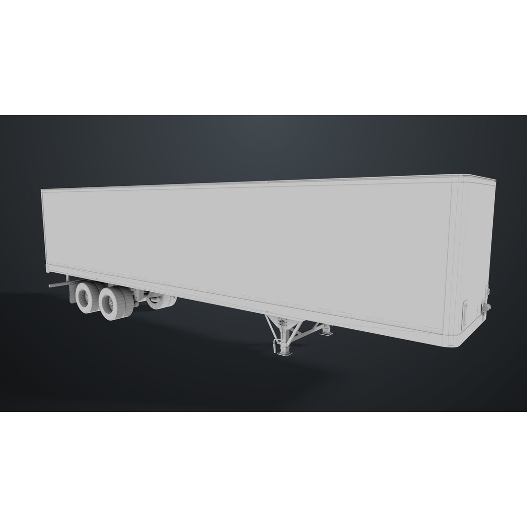 Semi Trailer 3D Model – Low Poly PBR Asset for Games, FBX - View 35