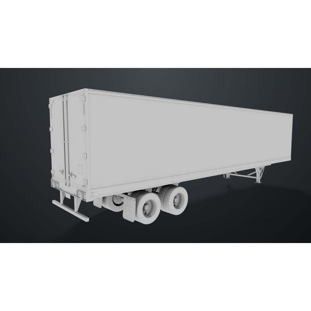 Semi Trailer 3D Model – Low Poly PBR Asset for Games, FBX - View 37
