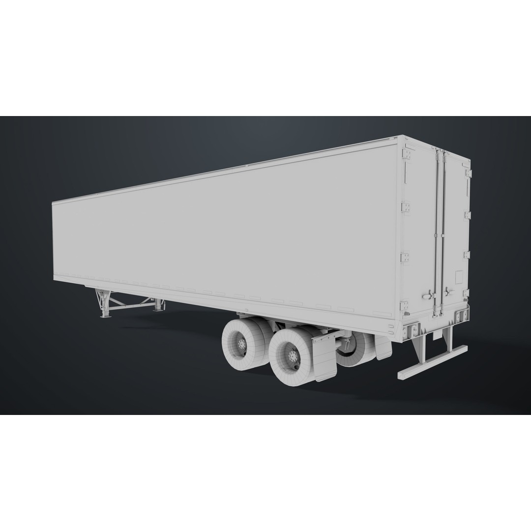 Semi Trailer 3D Model – Low Poly PBR Asset for Games, FBX - View 39