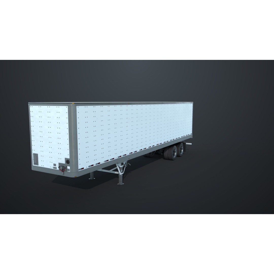 Semi Trailer 3D Model – Low Poly PBR Asset for Games, FBX - View 4