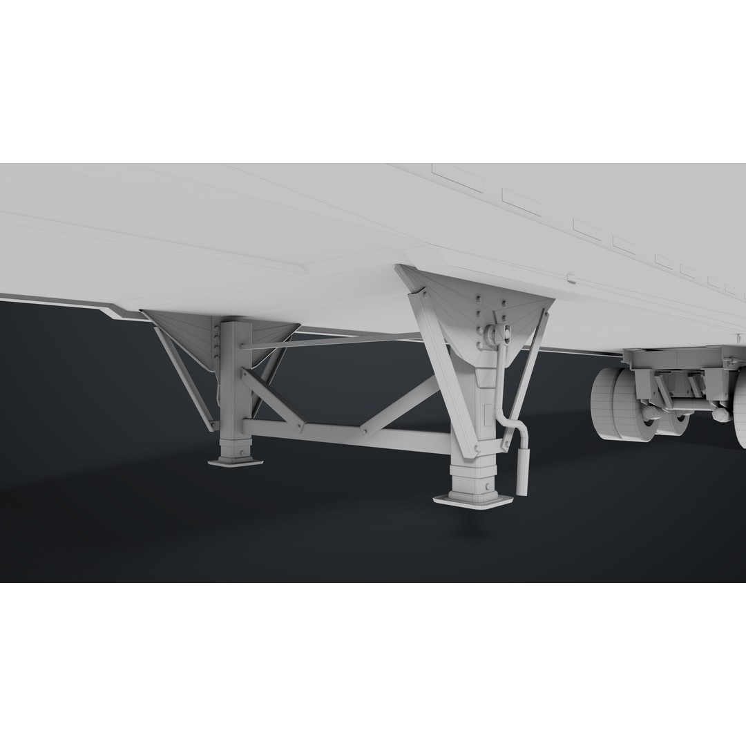 Semi Trailer 3D Model – Low Poly PBR Asset for Games, FBX - View 44