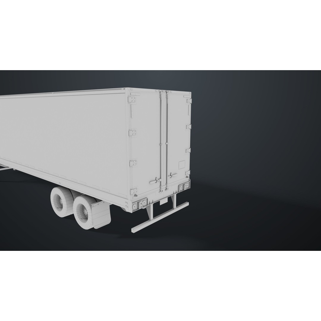 Semi Trailer 3D Model – Low Poly PBR Asset for Games, FBX - View 45