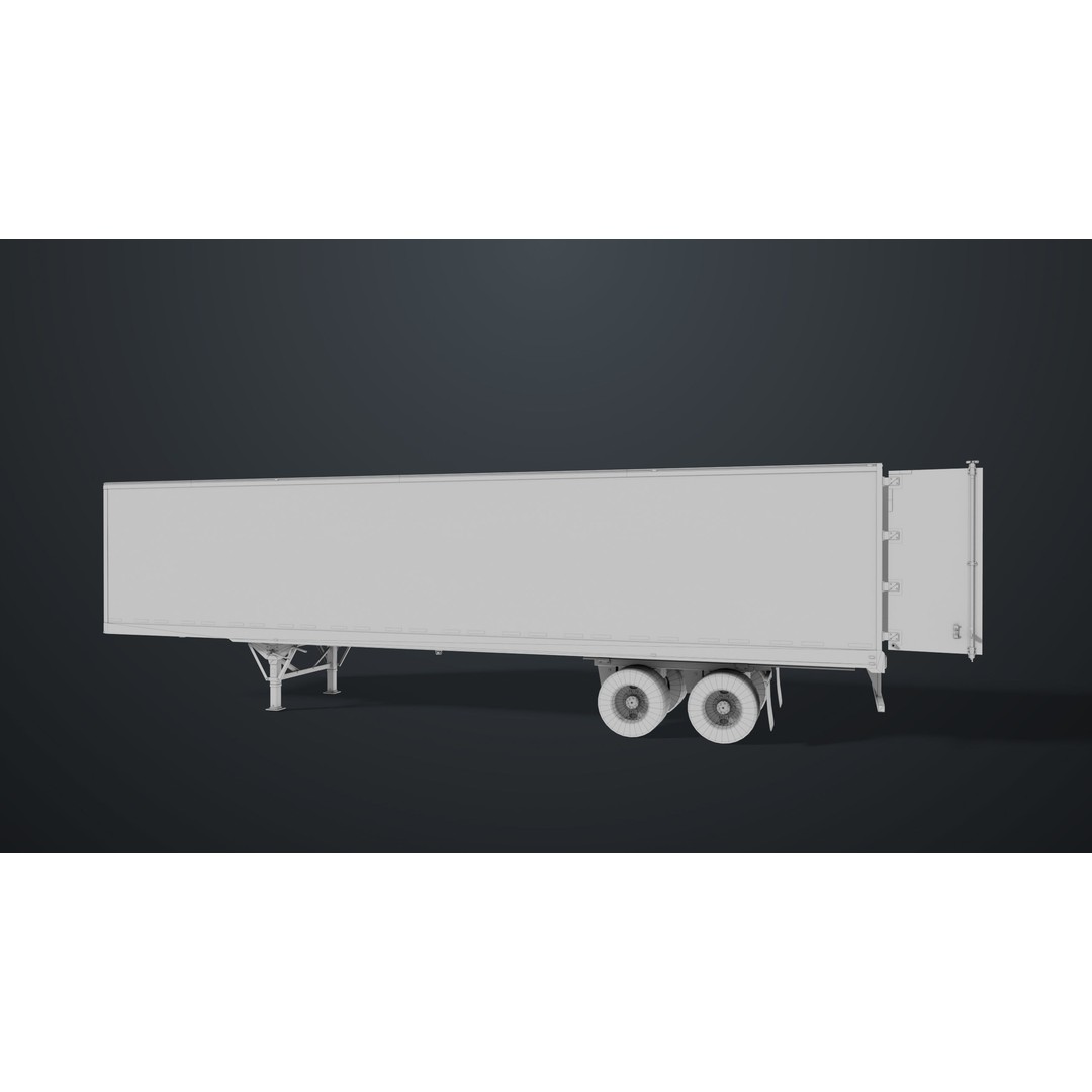 Semi Trailer 3D Model – Low Poly PBR Asset for Games, FBX - View 48