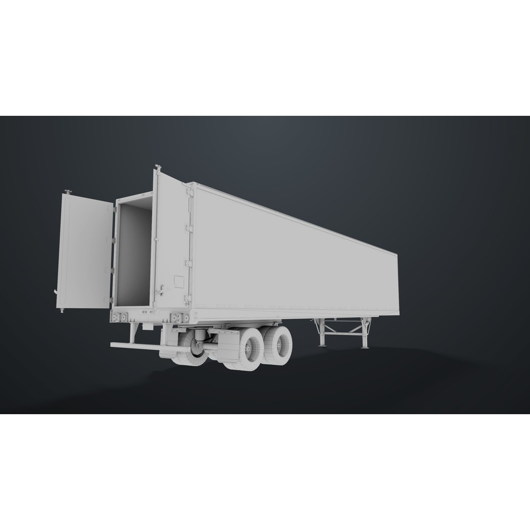 Semi Trailer 3D Model – Low Poly PBR Asset for Games, FBX - View 49