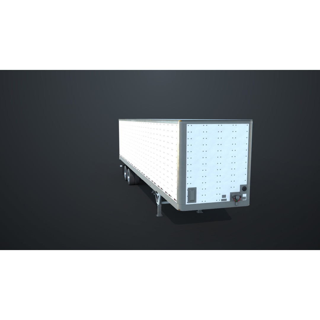 Semi Trailer 3D Model – Low Poly PBR Asset for Games, FBX - View 5