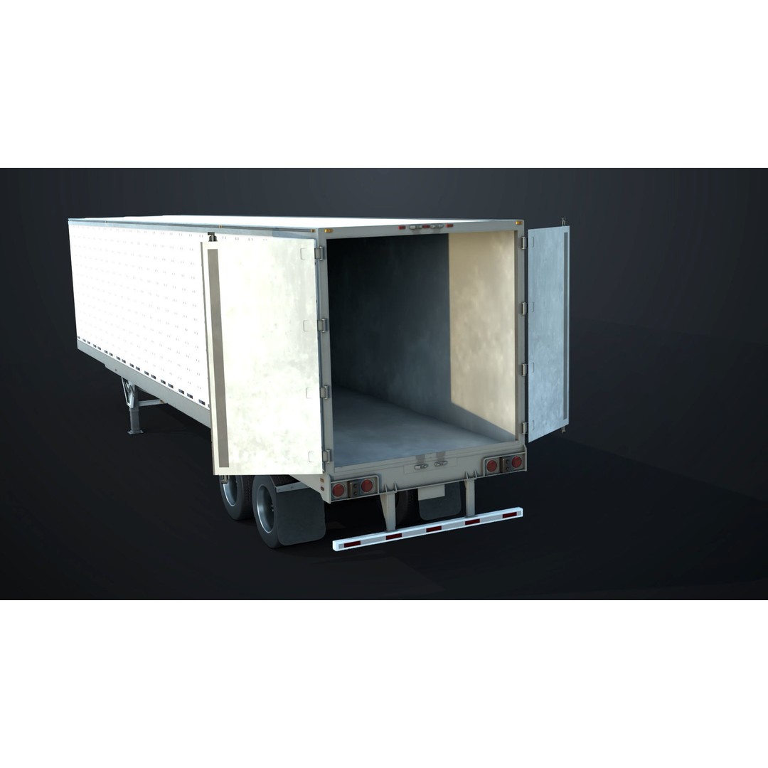 Semi Trailer 3D Model – Low Poly PBR Asset for Games, FBX - View 7