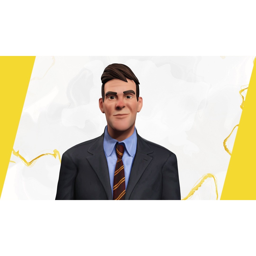 Toon Businessman 3D Model – Low Poly Rigged Character for Animation - View 12