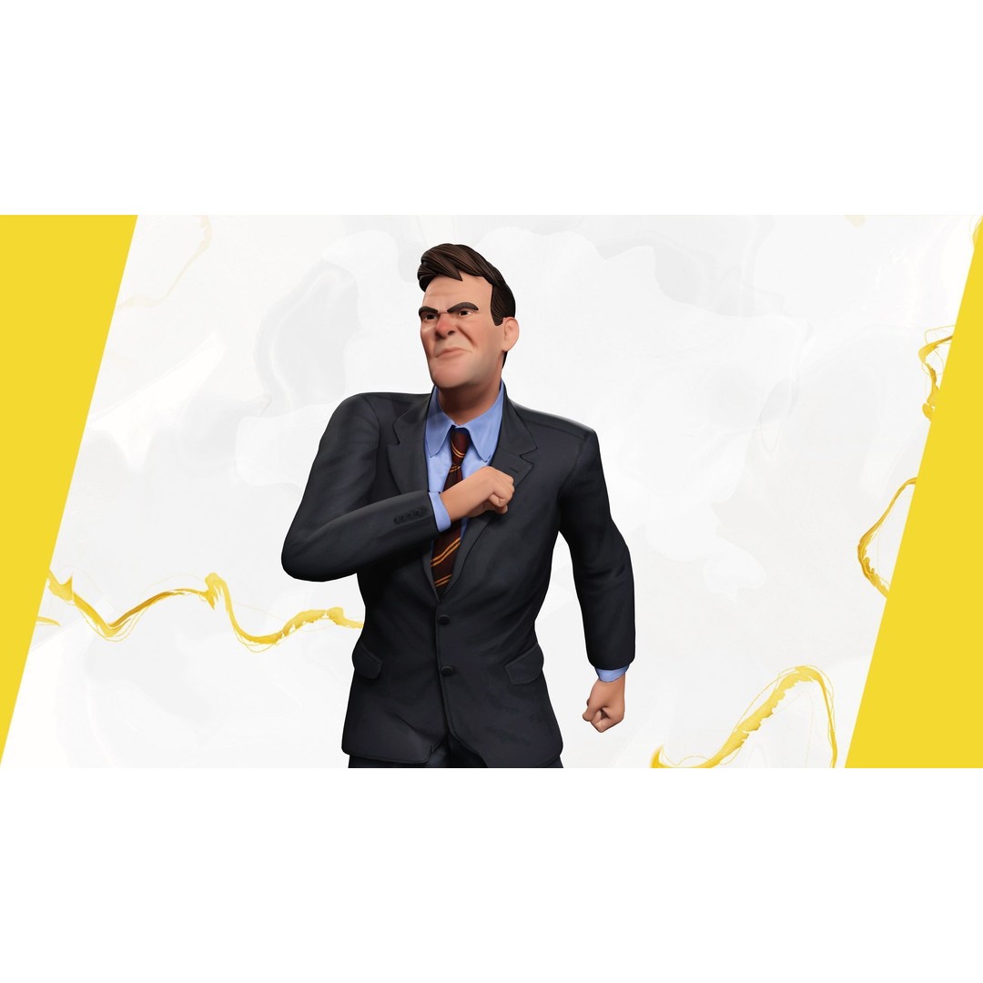 Toon Businessman 3D Model – Low Poly Rigged Character for Animation - View 15