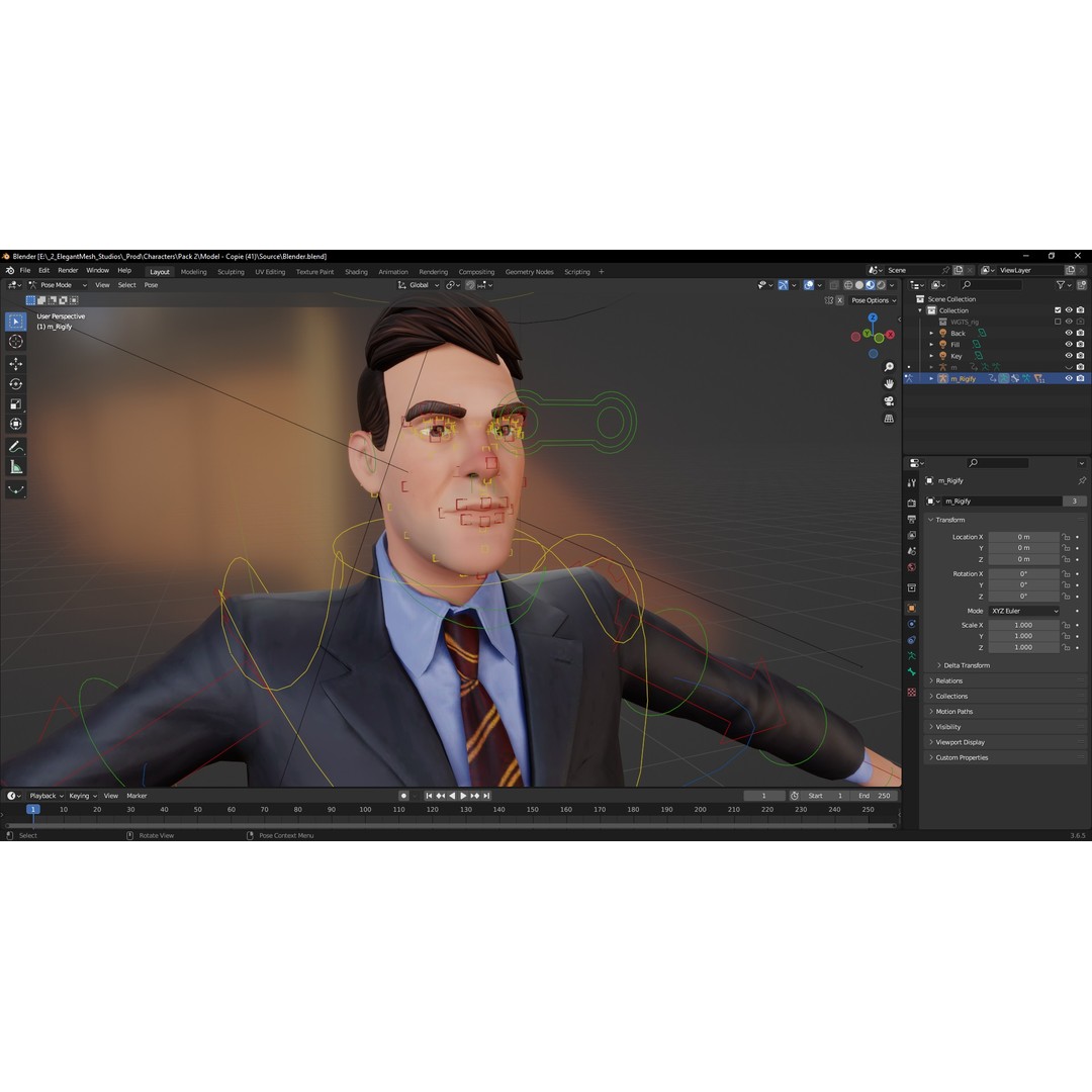 Toon Businessman 3D Model – Low Poly Rigged Character for Animation - View 18