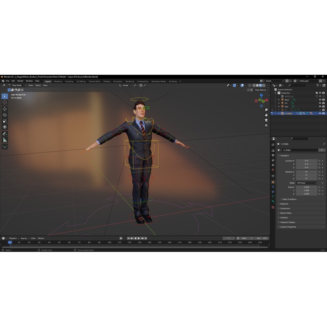 Toon Businessman 3D Model – Low Poly Rigged Character for Animation - View 19