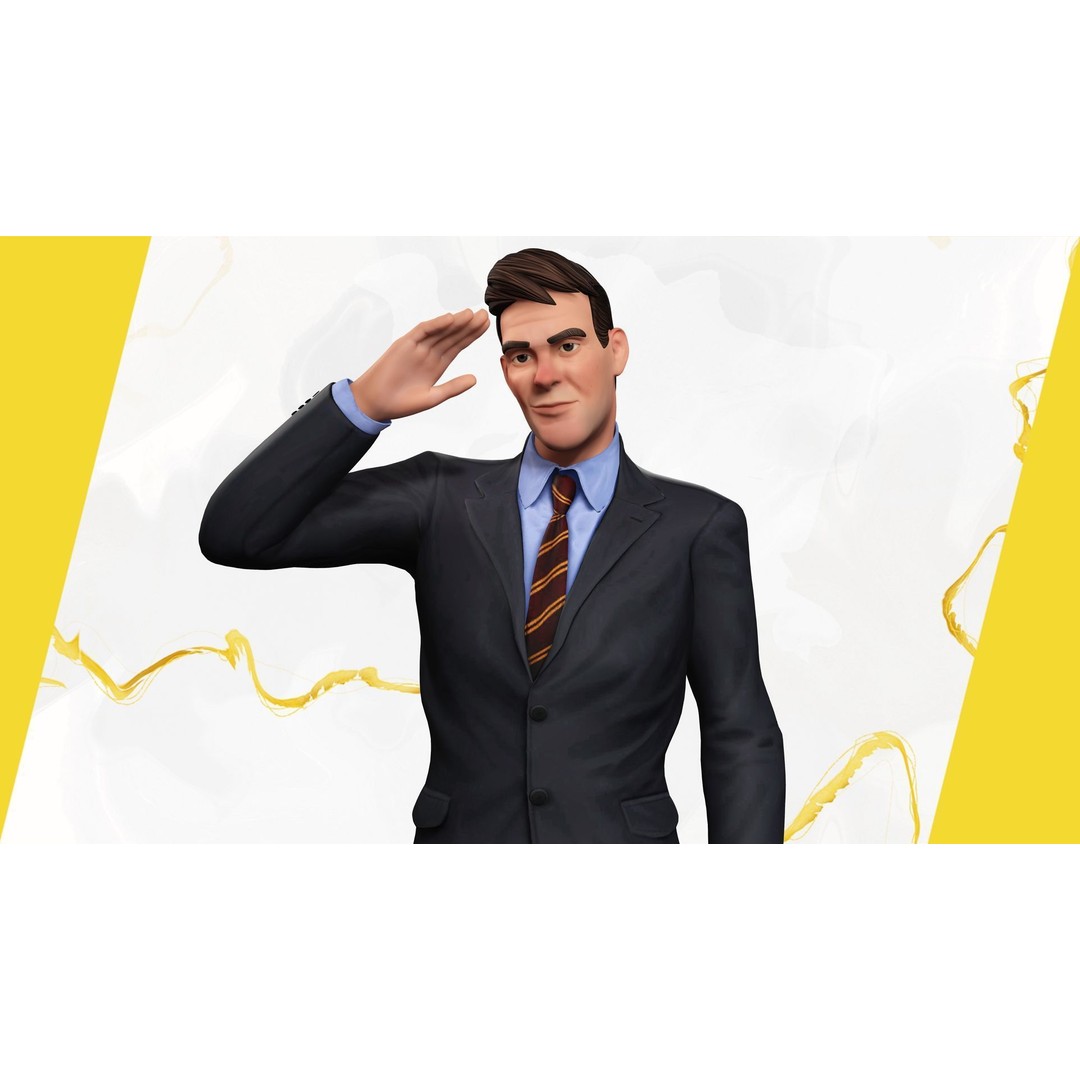 Toon Businessman 3D Model – Low Poly Rigged Character for Animation - View 7