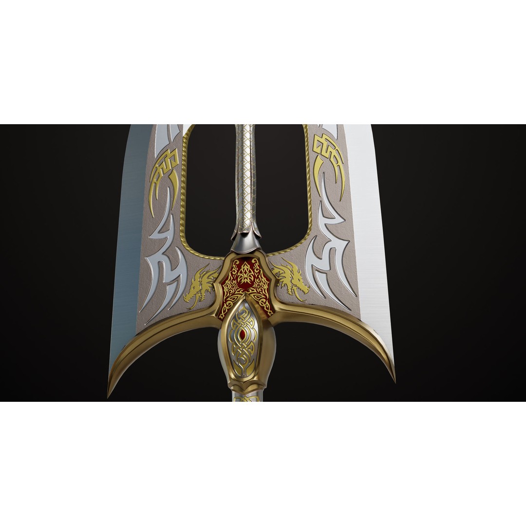 Battle Axe 3D Model – Low Poly Game Asset, PBR Textures Included - View 17