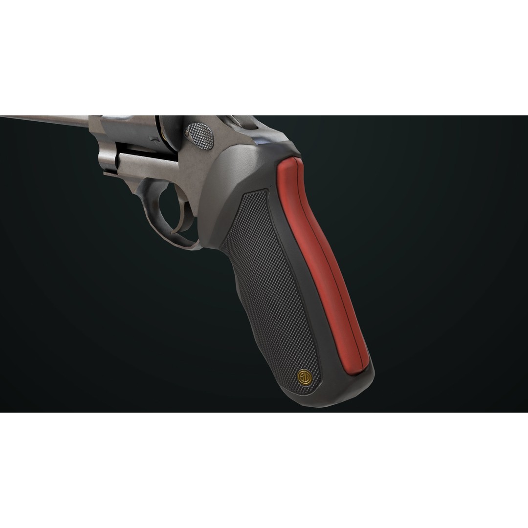 Taurus Raging Bull Revolver 3D Model – Low Poly Game Asset, PBR Textures - View 17