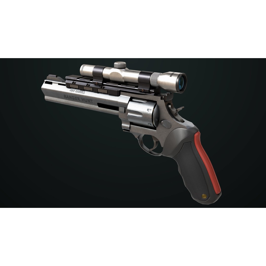 Taurus Raging Bull Revolver 3D Model – Low Poly Game Asset, PBR Textures - View 20