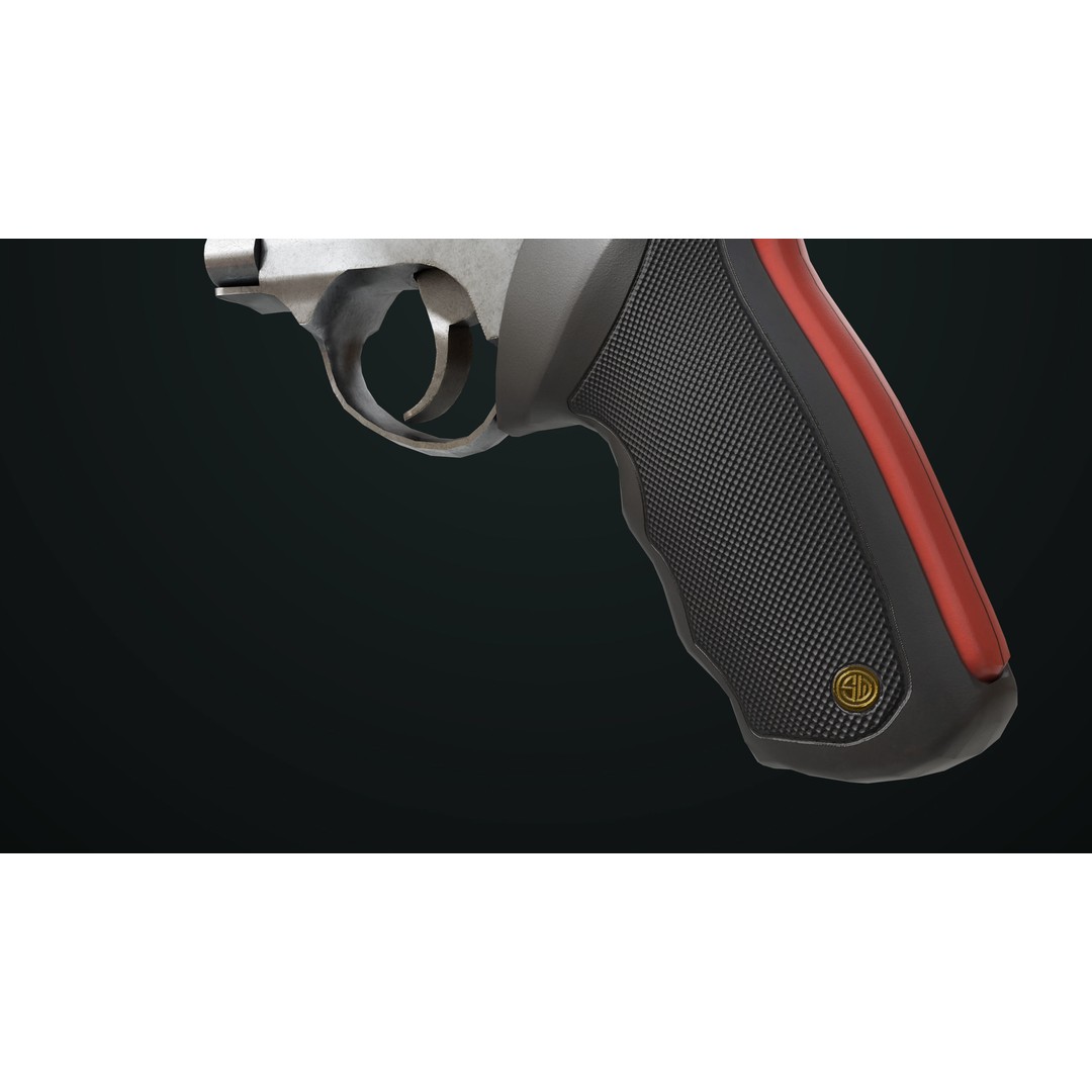 Taurus Raging Bull Revolver 3D Model – Low Poly Game Asset, PBR Textures - View 23