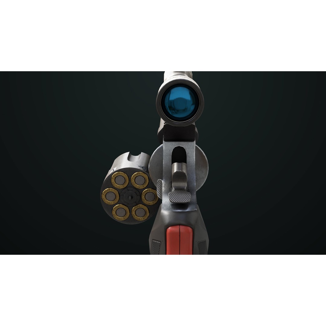 Taurus Raging Bull Revolver 3D Model – Low Poly Game Asset, PBR Textures - View 25