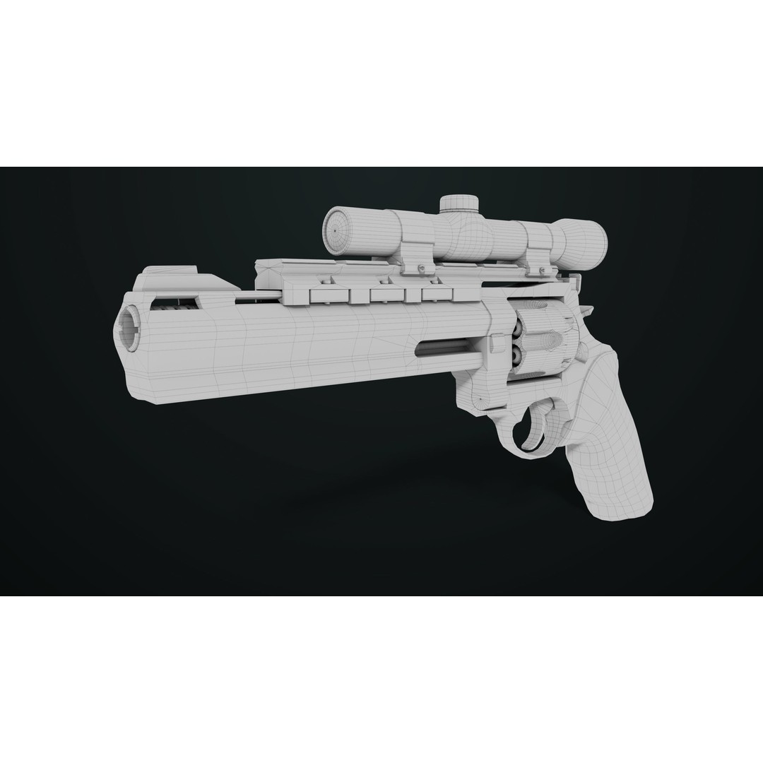 Taurus Raging Bull Revolver 3D Model – Low Poly Game Asset, PBR Textures - View 28