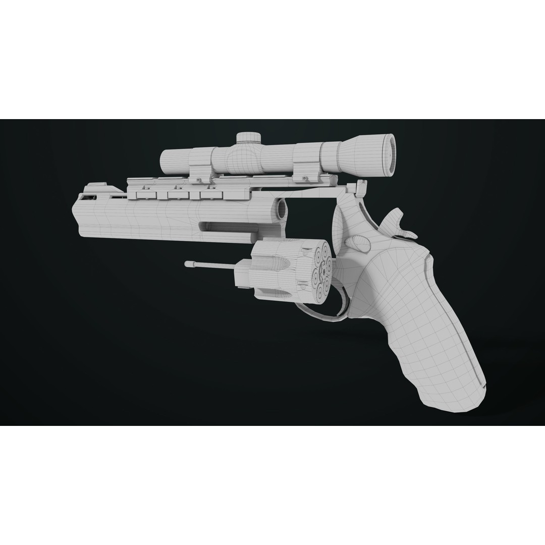 Taurus Raging Bull Revolver 3D Model – Low Poly Game Asset, PBR Textures - View 29