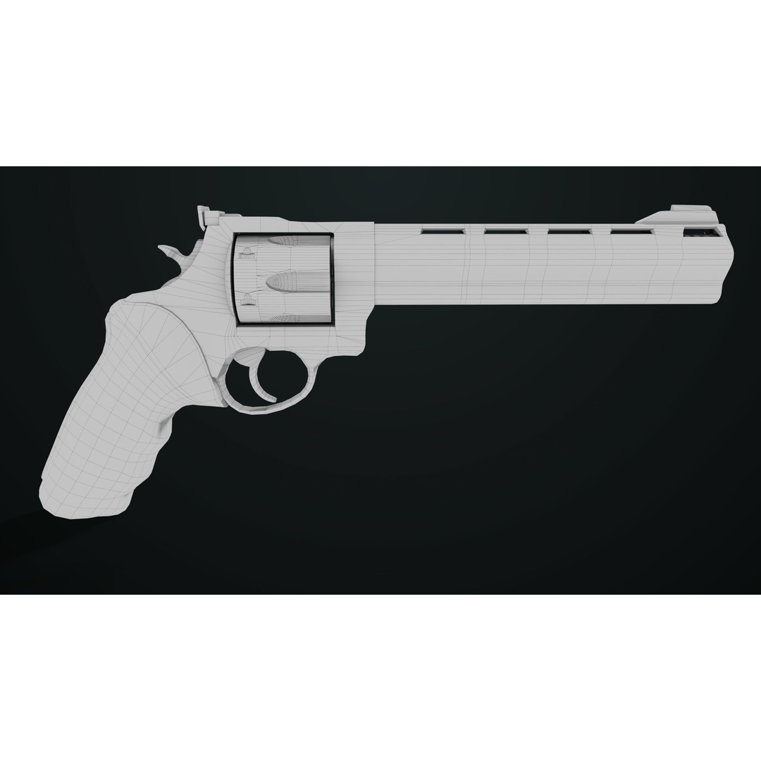 Taurus Raging Bull Revolver 3D Model – Low Poly Game Asset, PBR Textures - View 30