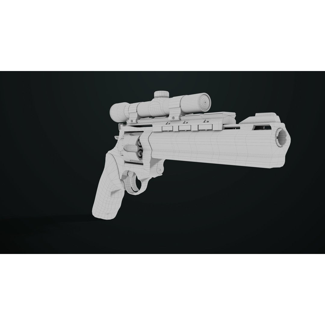 Taurus Raging Bull Revolver 3D Model – Low Poly Game Asset, PBR Textures - View 32