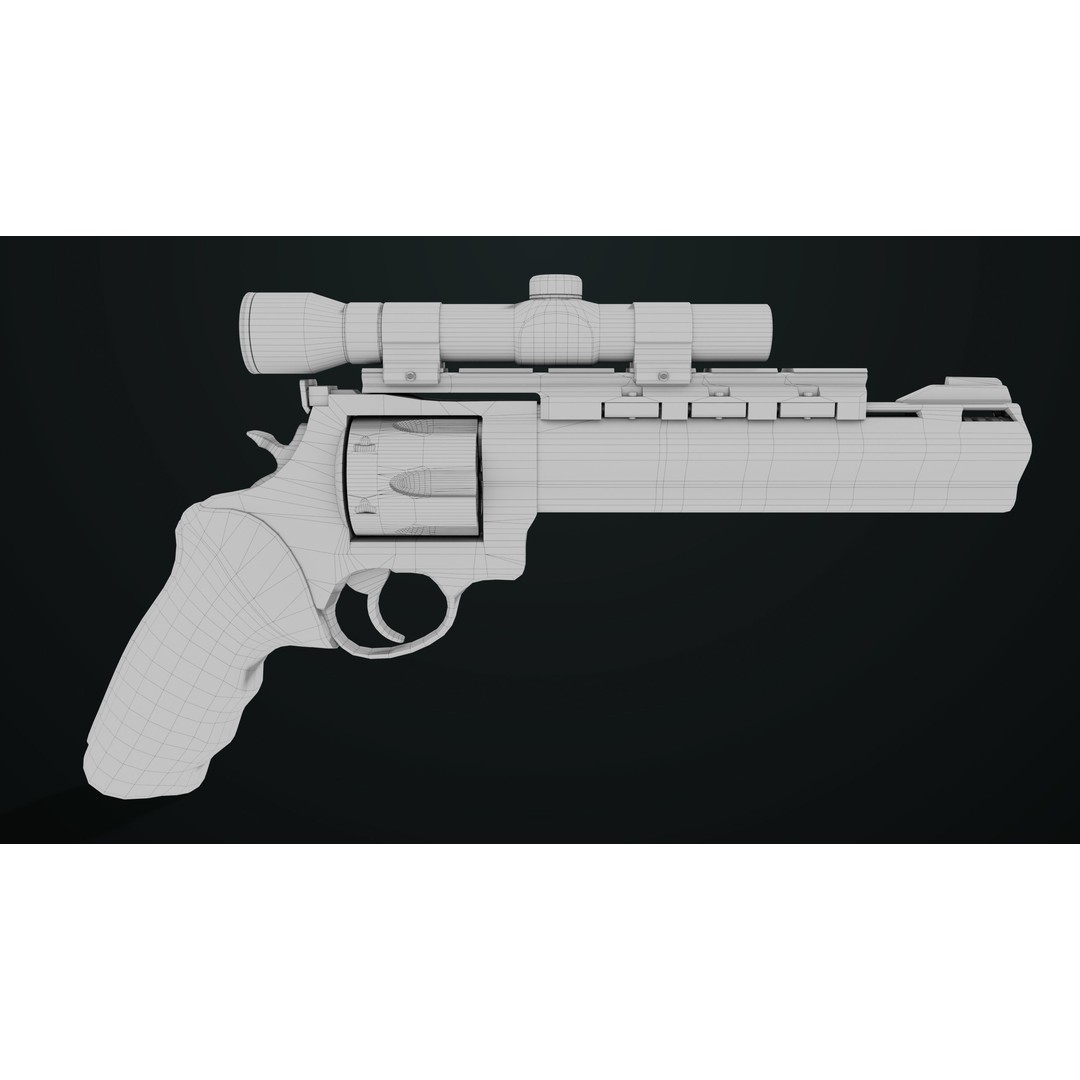 Taurus Raging Bull Revolver 3D Model – Low Poly Game Asset, PBR Textures - View 33