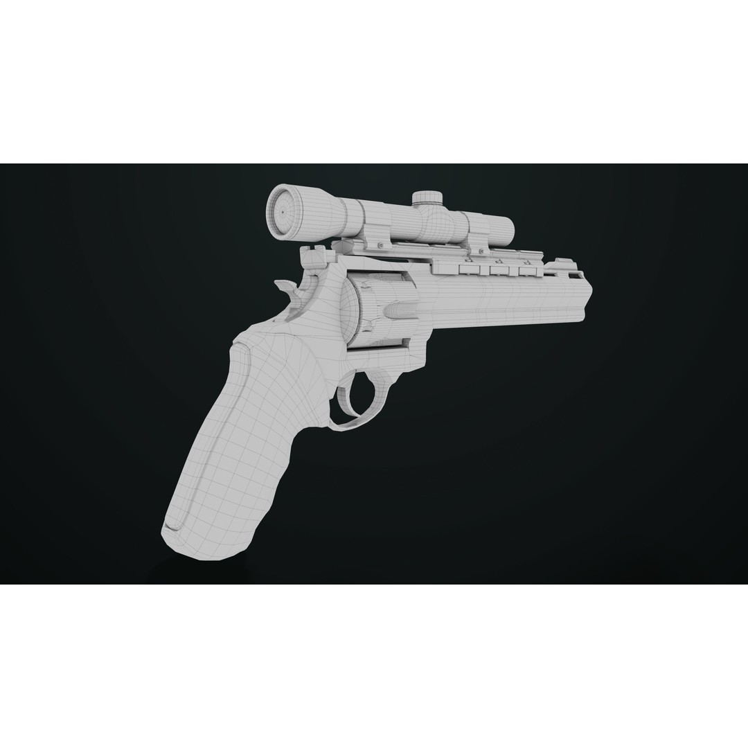 Taurus Raging Bull Revolver 3D Model – Low Poly Game Asset, PBR Textures - View 34